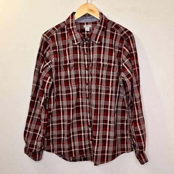 CARHARTT Plaid Flannel Shirt Long Sleeves Button Front Women's size L 12-14 - Picture 2 of 9